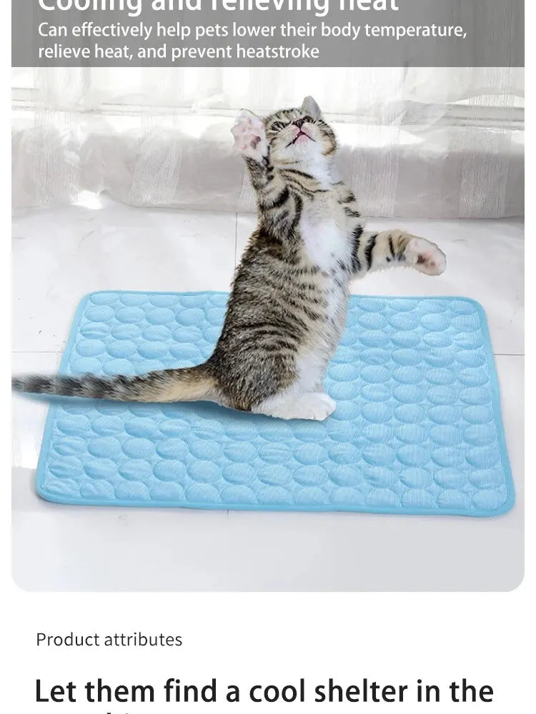 ❄️ Cooling Pet Bed Mat – Summer Ice Pad for Cats & Small Dogs - PawtasticWorldCenter