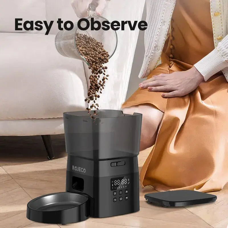 π ROJECO Automatic Pet Feeder β Camera, Remote App Control, Voice Recorder & Timed Feeding for Cats & Dogs - PawtasticWorldCenter