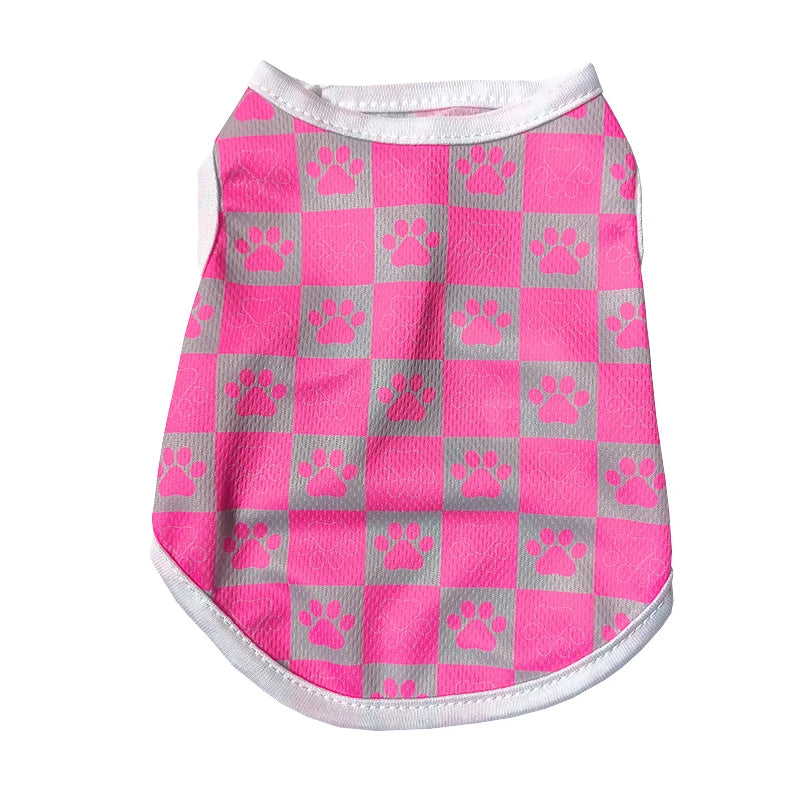 πΎ Summer Mesh Cat & Dog Vest β Breathable Paw Print T-Shirt for Small Pets, Sphynx, Kittens & Puppies πΆπ± - PawtasticWorldCenter