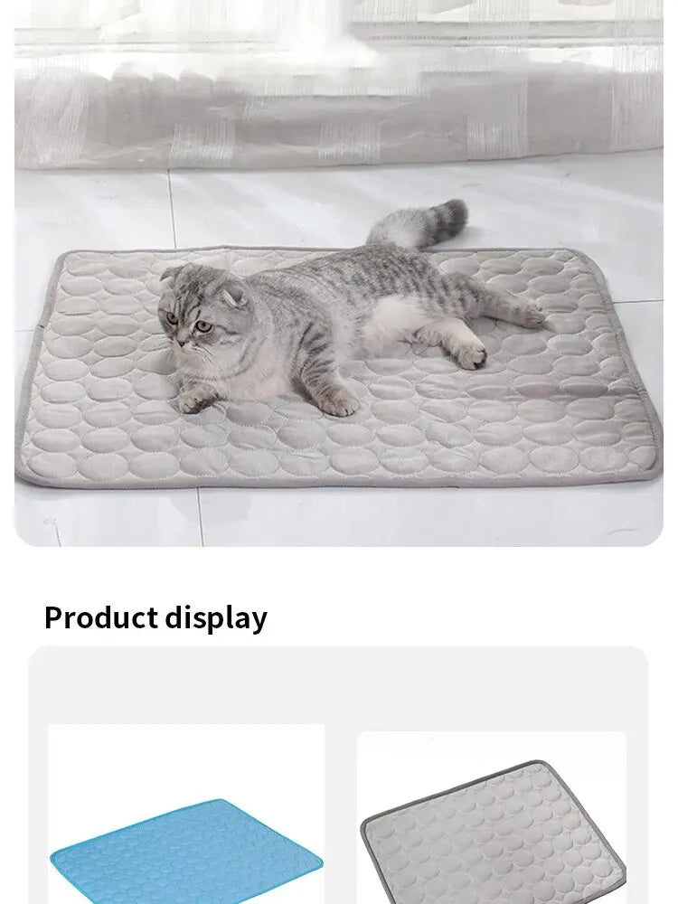 ❄️ Cooling Pet Bed Mat – Summer Ice Pad for Cats & Small Dogs - PawtasticWorldCenter