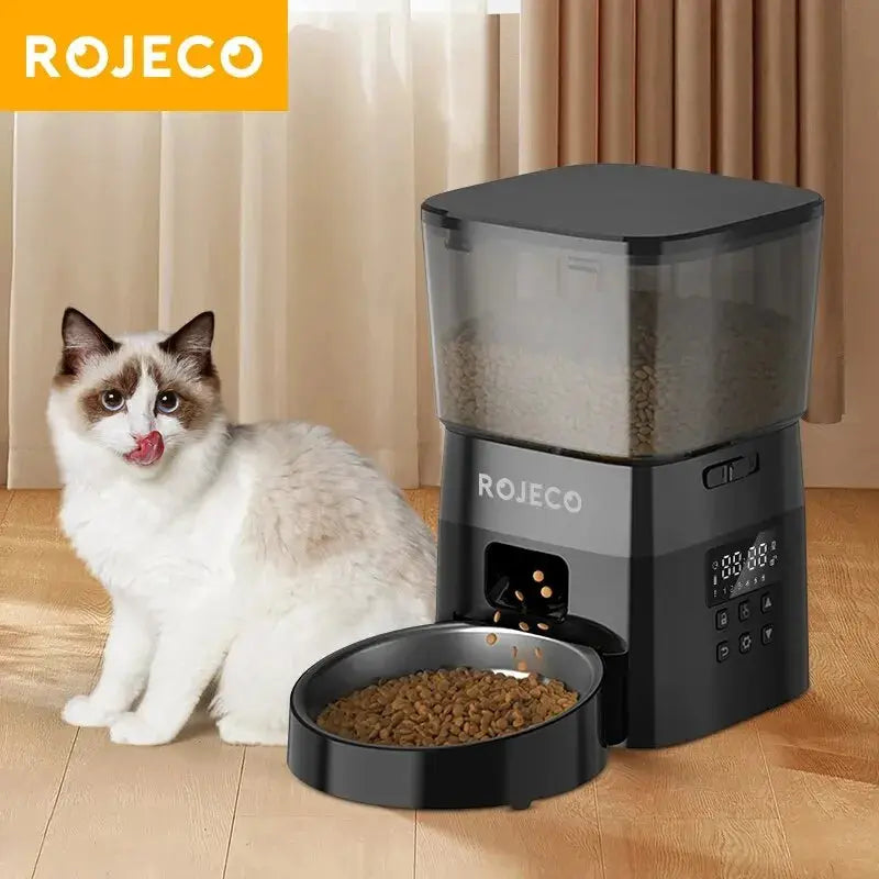 π ROJECO Automatic Pet Feeder β Camera, Remote App Control, Voice Recorder & Timed Feeding for Cats & Dogs - PawtasticWorldCenter