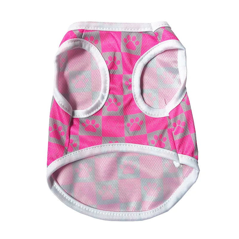 πΎ Summer Mesh Cat & Dog Vest β Breathable Paw Print T-Shirt for Small Pets, Sphynx, Kittens & Puppies πΆπ± - PawtasticWorldCenter