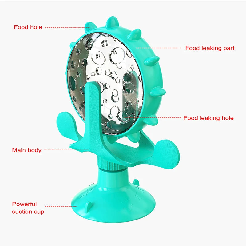 🧠 Interactive Rotating Treat Dispenser Toy for Cats & Small Dogs – IQ Training Slow Feeder Wheel - PawtasticWorldCenter