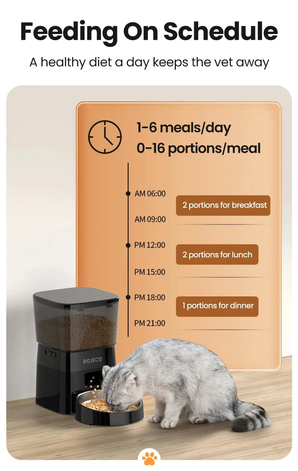 π ROJECO Automatic Pet Feeder β Camera, Remote App Control, Voice Recorder & Timed Feeding for Cats & Dogs - PawtasticWorldCenter