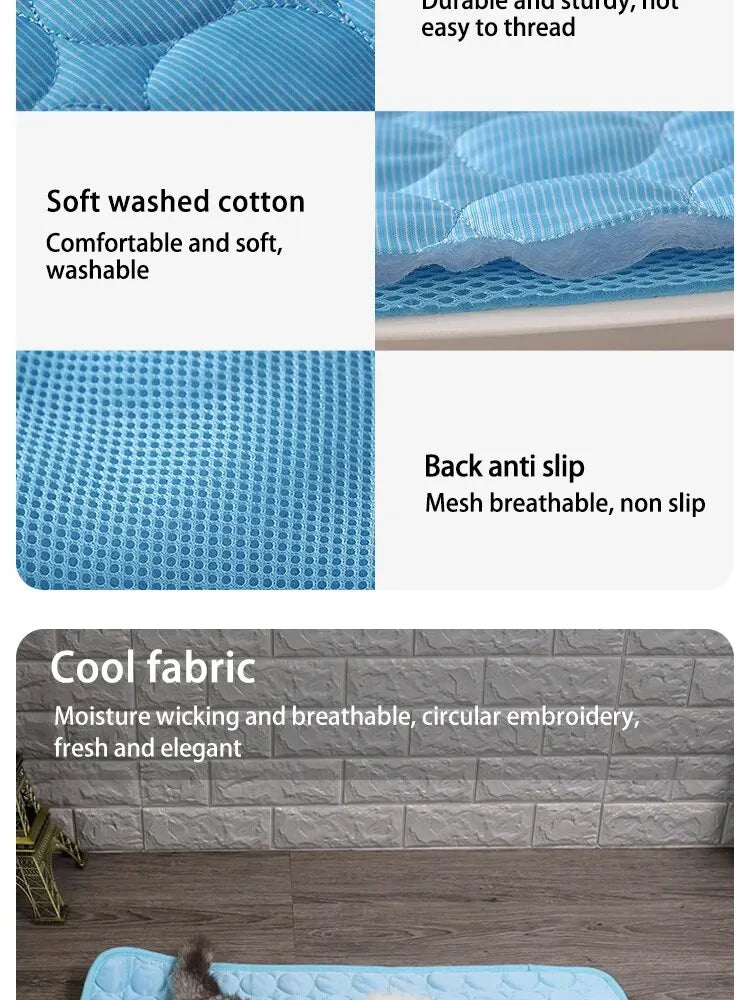 ❄️ Cooling Pet Bed Mat – Summer Ice Pad for Cats & Small Dogs - PawtasticWorldCenter