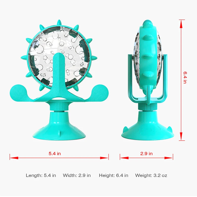 🧠 Interactive Rotating Treat Dispenser Toy for Cats & Small Dogs – IQ Training Slow Feeder Wheel - PawtasticWorldCenter