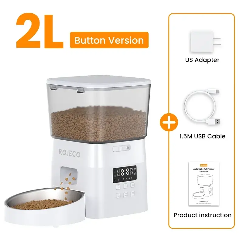 π ROJECO Automatic Pet Feeder β Camera, Remote App Control, Voice Recorder & Timed Feeding for Cats & Dogs - PawtasticWorldCenter