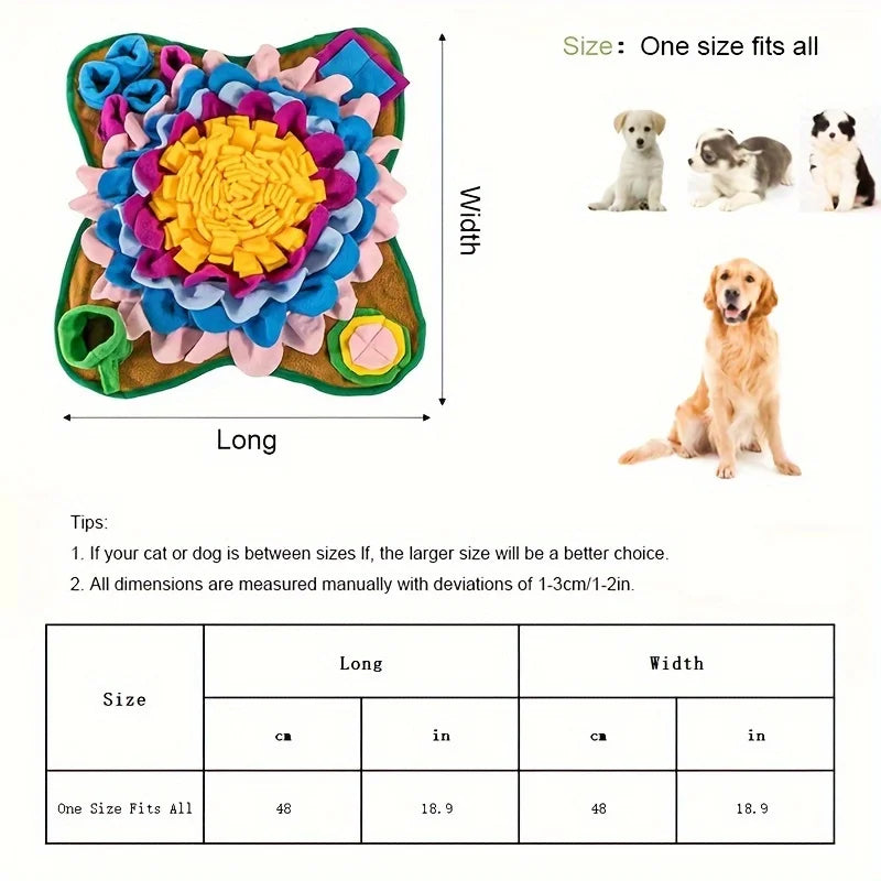 🐾 Interactive Pet Snuffle Mat – Stress Relief & Slow Feeding Blanket for Dogs & Cats 🧠🍖 - PawtasticWorldCenter
