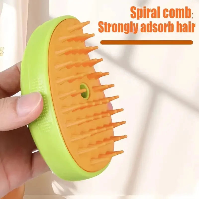 🔥✨ 3-in-1 Steamy Pet Grooming Brush – Electric Spray, Detangler & Massager for Dogs & Cats | Removes Loose Hair & Knots - PawtasticWorldCenter