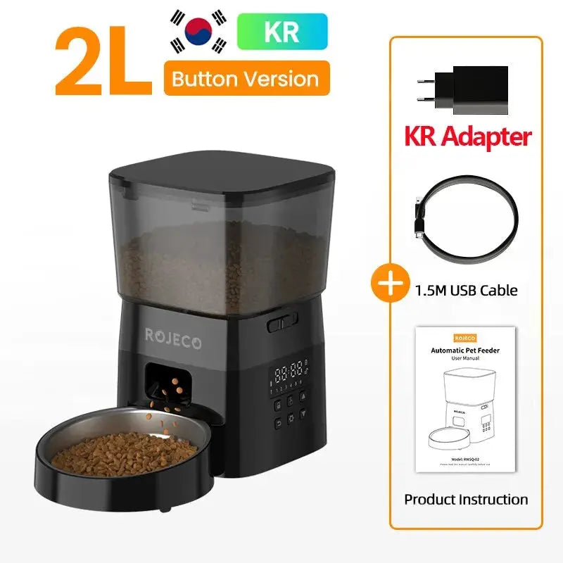 π ROJECO Automatic Pet Feeder β Camera, Remote App Control, Voice Recorder & Timed Feeding for Cats & Dogs - PawtasticWorldCenter