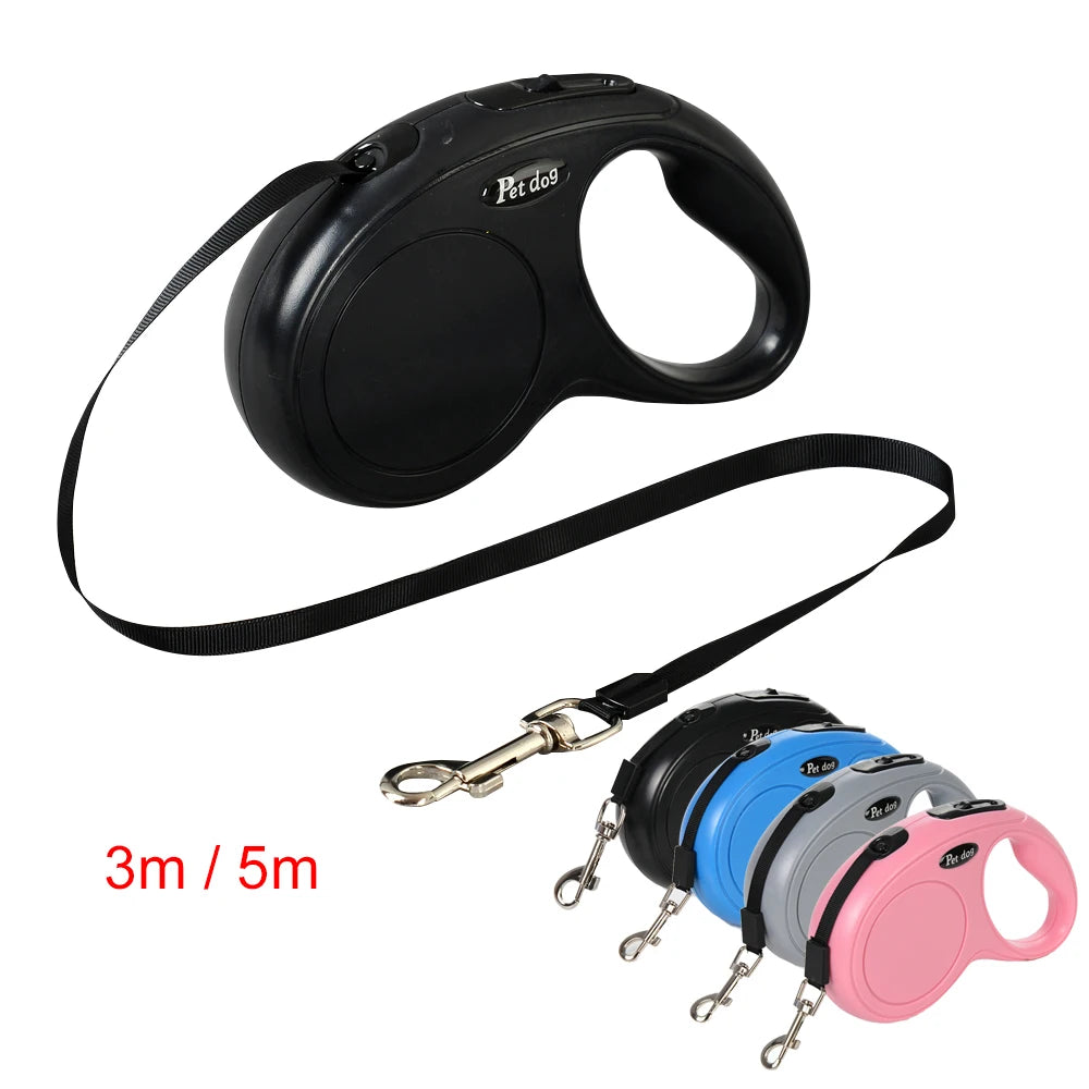 πΎ 3M/5M Auto Retractable Dog Leash β Durable Nylon Lead for Small & Medium Pets πβ¨ - PawtasticWorldCenter