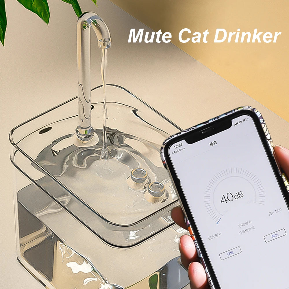 💧 Automatic Cat Water Fountain – Transparent USB Electric Dispenser with Quiet Recirculating Filter for Fresh & Clean Drinking - PawtasticWorldCenter