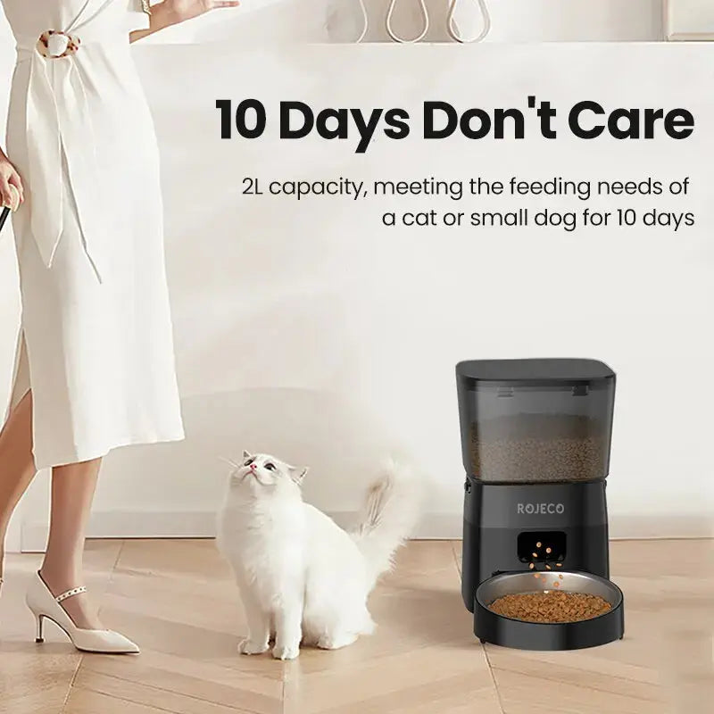π ROJECO Automatic Pet Feeder β Camera, Remote App Control, Voice Recorder & Timed Feeding for Cats & Dogs - PawtasticWorldCenter