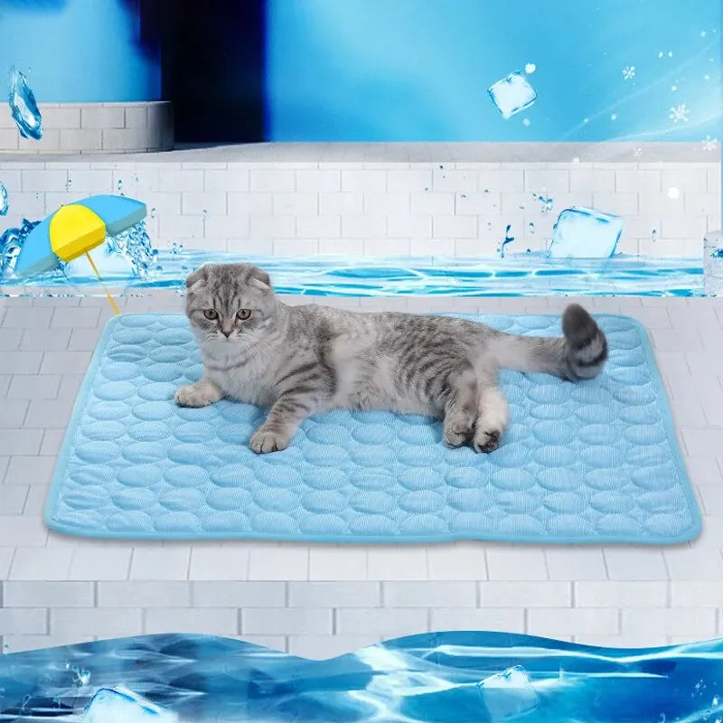 ❄️ Cooling Pet Bed Mat – Summer Ice Pad for Cats & Small Dogs - PawtasticWorldCenter