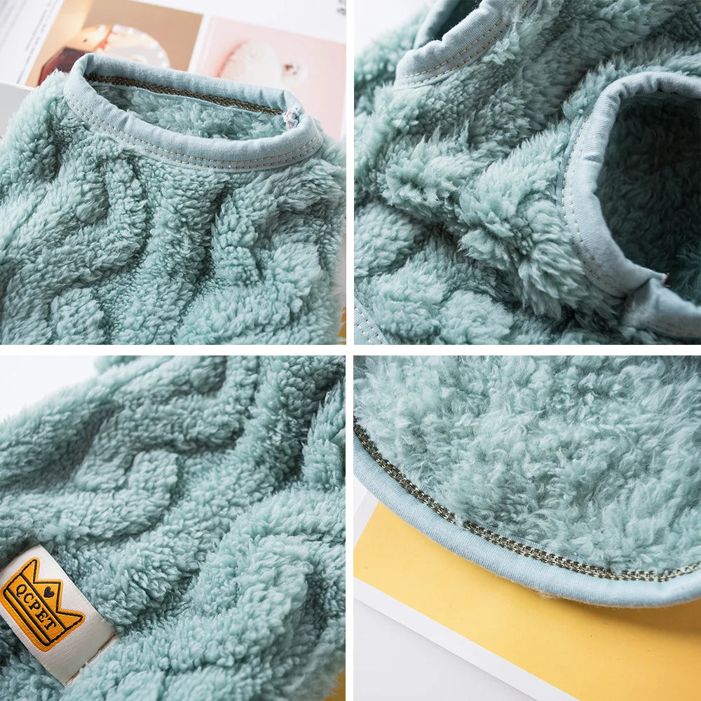 βοΈπΎ Soft & Cozy Fleece Pet Sweater β Warm Winter Jacket for Small Dogs, Puppies & Cats | Sphynx Kitten Coat, Autumn Hoodie Outfit - PawtasticWorldCenter