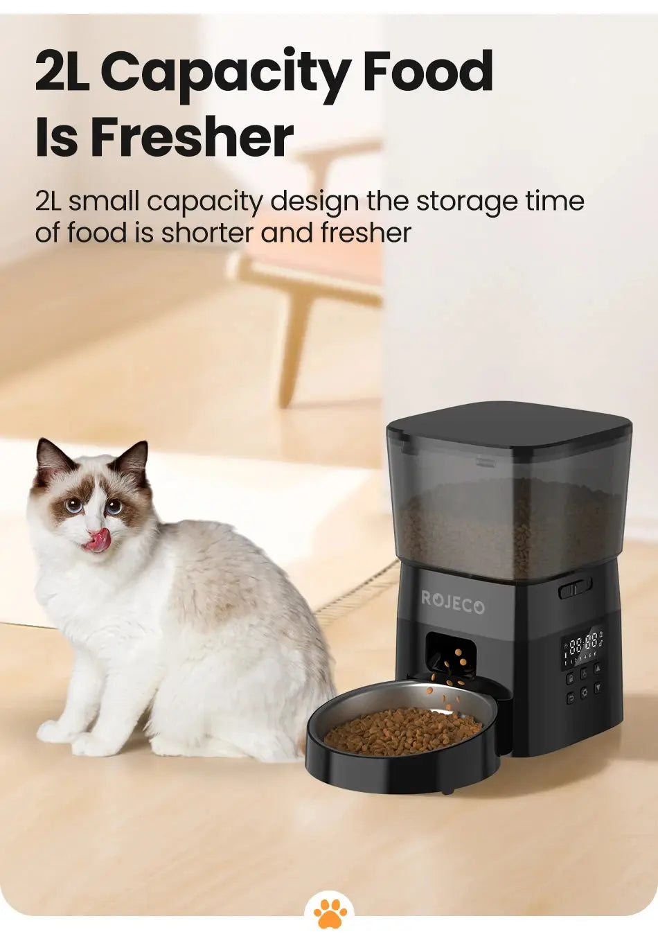 π ROJECO Automatic Pet Feeder β Camera, Remote App Control, Voice Recorder & Timed Feeding for Cats & Dogs - PawtasticWorldCenter