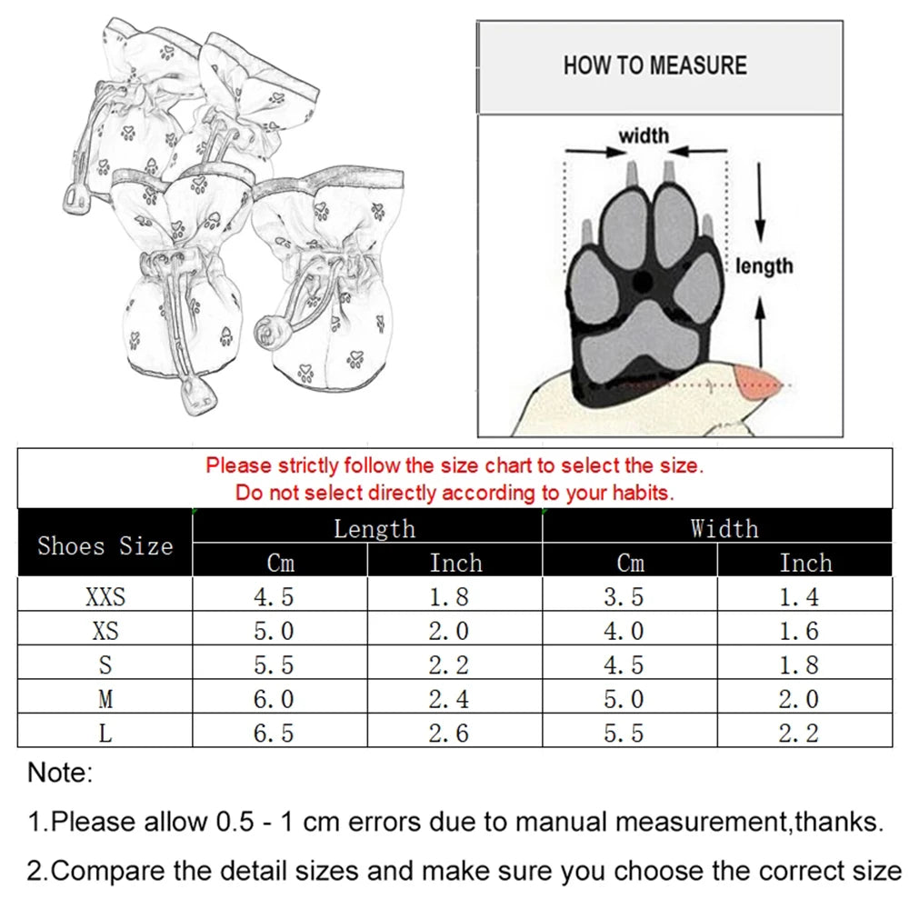 πΎ 4PCS Anti-Slip Pet Shoes β Soft, Adjustable Outdoor Boots for Dogs & Cats ππ - PawtasticWorldCenter