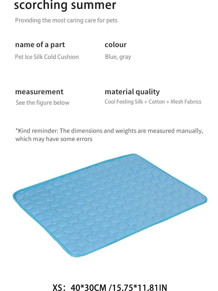 ❄️ Cooling Pet Bed Mat – Summer Ice Pad for Cats & Small Dogs - PawtasticWorldCenter