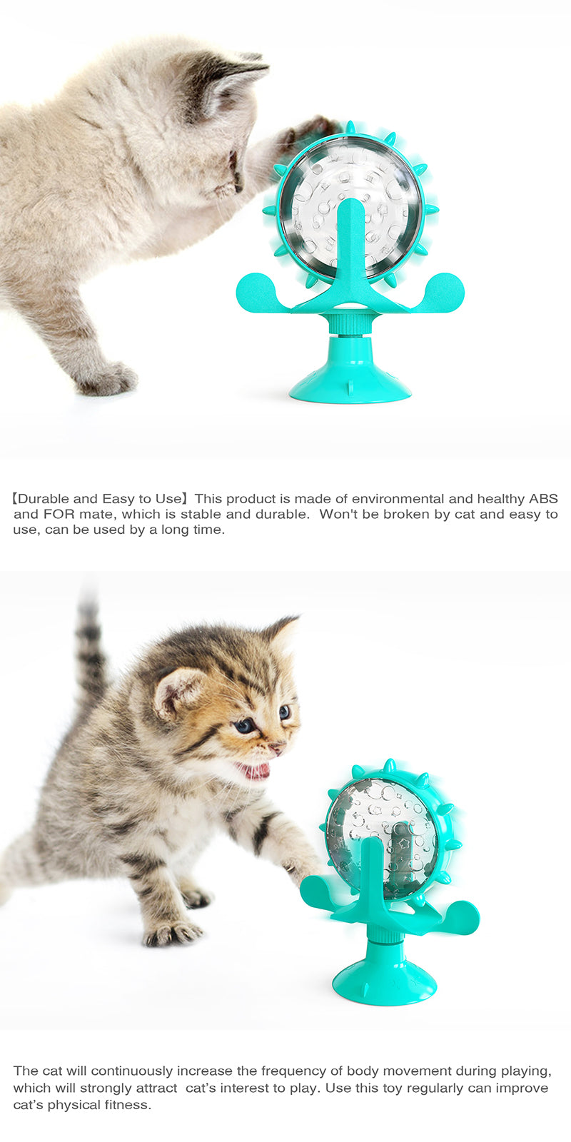 🧠 Interactive Rotating Treat Dispenser Toy for Cats & Small Dogs – IQ Training Slow Feeder Wheel - PawtasticWorldCenter