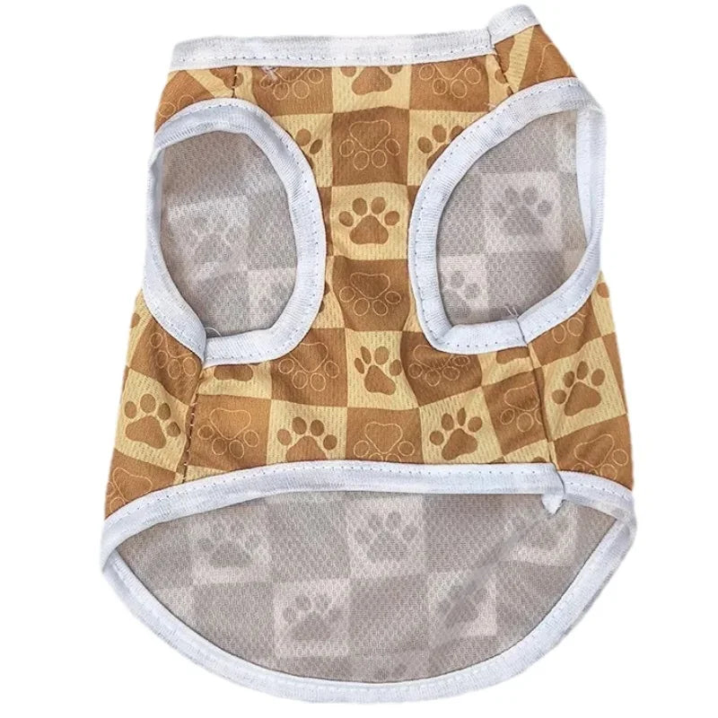 πΎ Summer Mesh Cat & Dog Vest β Breathable Paw Print T-Shirt for Small Pets, Sphynx, Kittens & Puppies πΆπ± - PawtasticWorldCenter