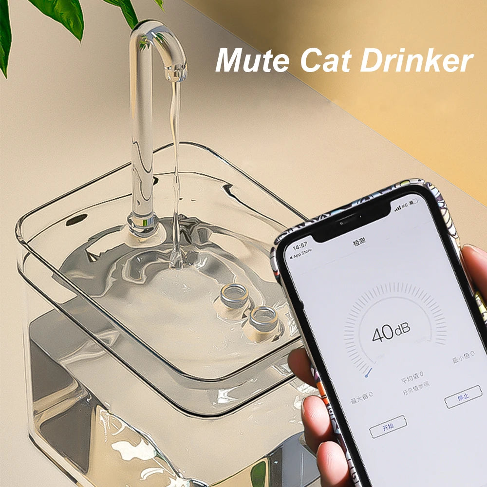 💧 Automatic Cat Water Fountain – Transparent USB Electric Dispenser with Quiet Recirculating Filter for Fresh & Clean Drinking - PawtasticWorldCenter