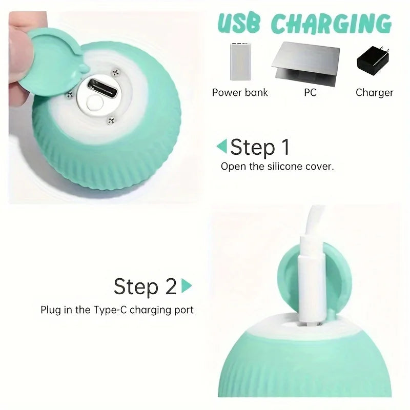 🐶 Smart USB Automatic Jumping & Rotating Dog Toy Ball – Interactive Chew Ball for Puppies & Small Dogs 🎾 - PawtasticWorldCenter