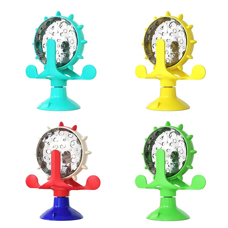 🧠 Interactive Rotating Treat Dispenser Toy for Cats & Small Dogs – IQ Training Slow Feeder Wheel - PawtasticWorldCenter
