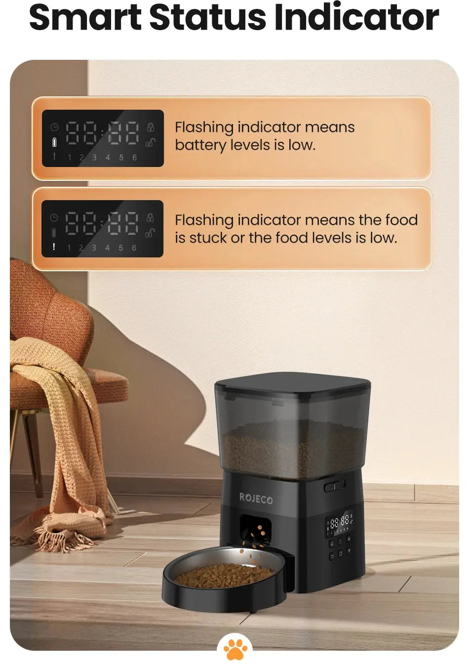 π ROJECO Automatic Pet Feeder β Camera, Remote App Control, Voice Recorder & Timed Feeding for Cats & Dogs - PawtasticWorldCenter