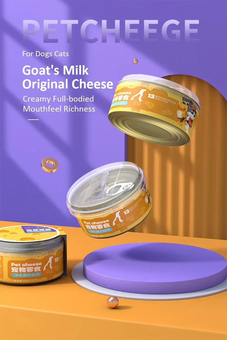 🎂 Goat Milk Cheese Cake Treat for Cats & Dogs 🧀 | Sugar-Free, High-Protein, Birthday Special Snack 🐶🐱 - PawtasticWorldCenter