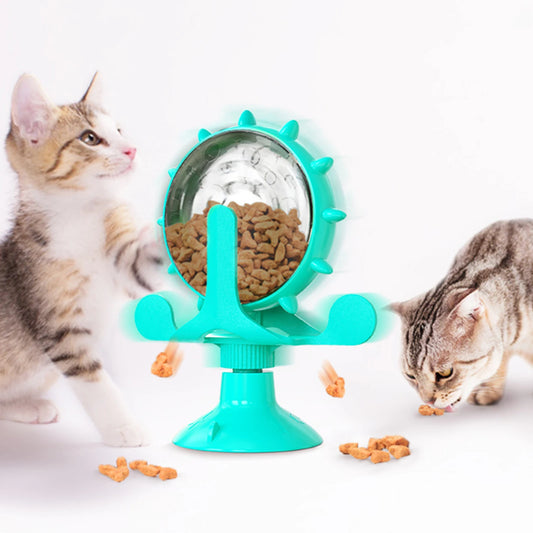 🧠 Interactive Rotating Treat Dispenser Toy for Cats & Small Dogs – IQ Training Slow Feeder Wheel - PawtasticWorldCenter