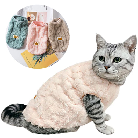 ❄️🐾 Soft & Cozy Fleece Pet Sweater – Warm Winter Jacket for Small Dogs, Puppies & Cats | Sphynx Kitten Coat, Autumn Hoodie Outfit - PawtasticWorldCenter