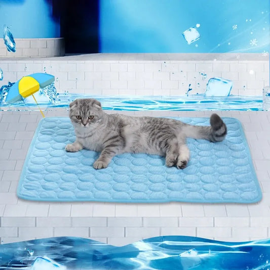 ❄️ Cooling Pet Bed Mat – Summer Ice Pad for Cats & Small Dogs - PawtasticWorldCenter