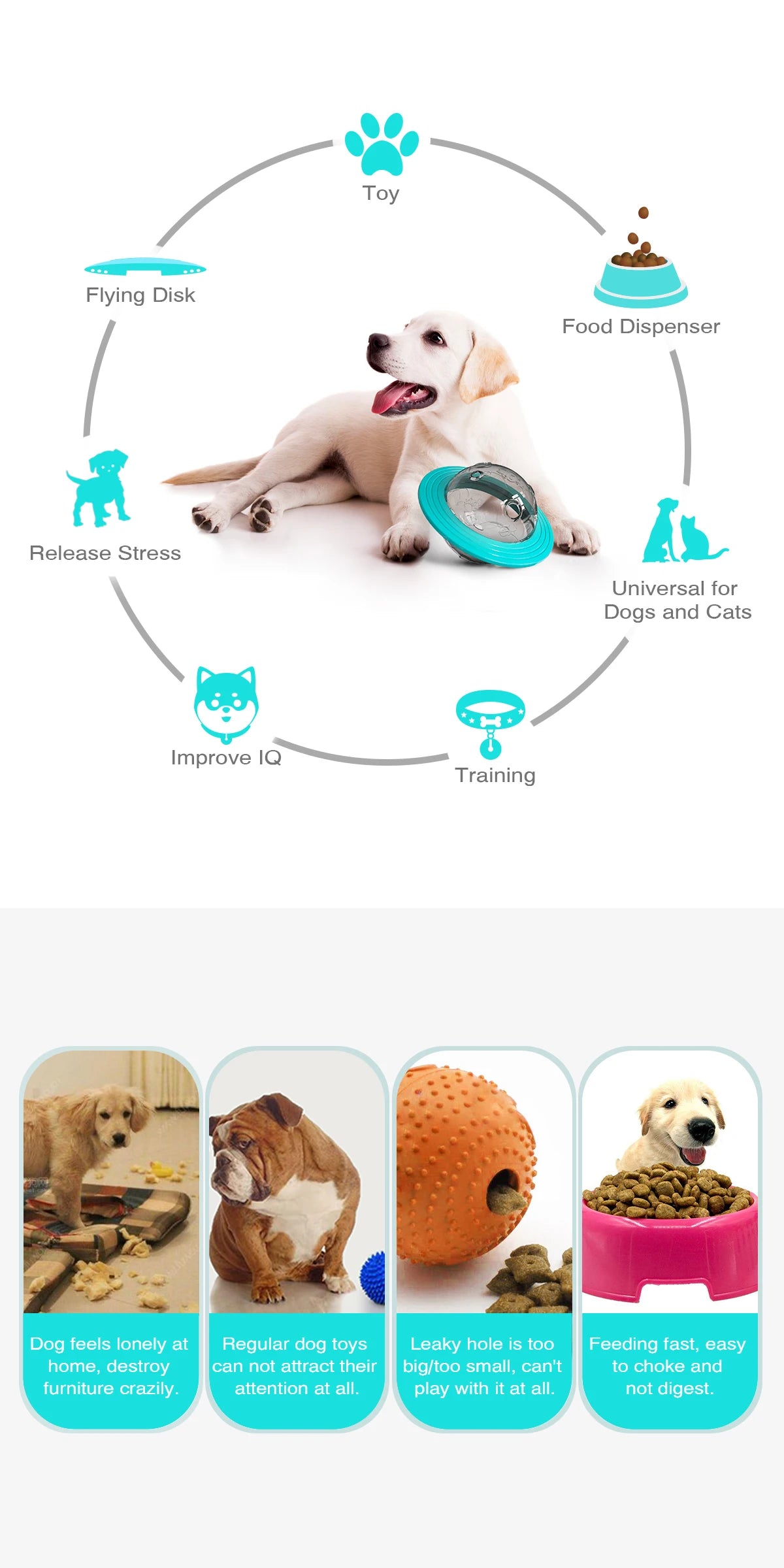 🍖 Treat Dispenser Dog Toy – Smart Play, Slow Feed, Happy Pup! 🐶 - PawtasticWorldCenter